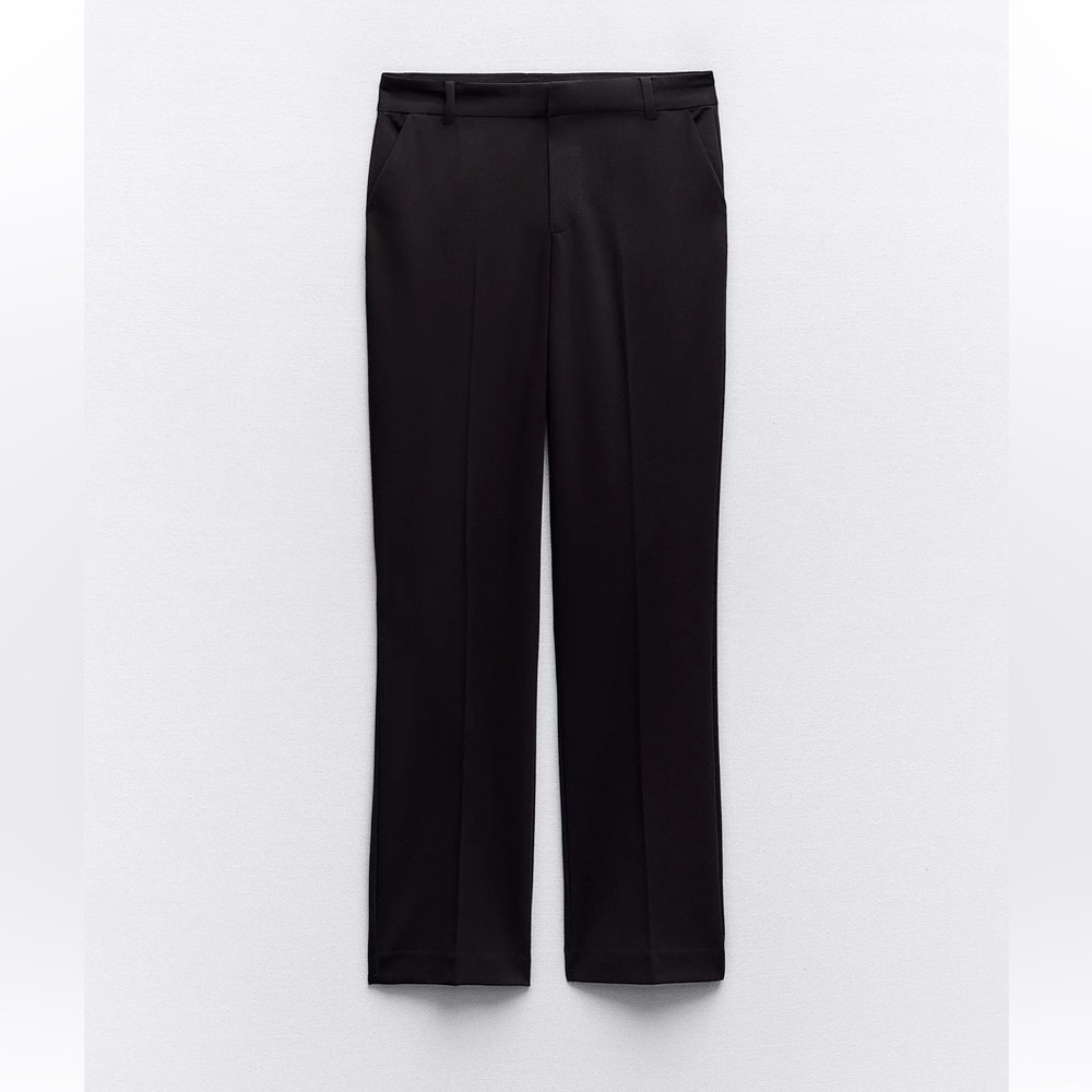 Zara- LOW RISE STRAIGHT LEG PANTS - Classic Black Dress Pants